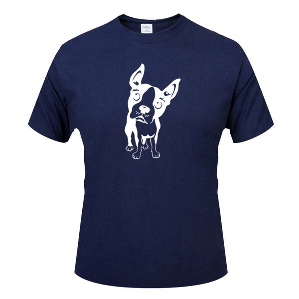 

men cotton dog boston terrier puppy printing fashion t-shirt men cotton o-neck short sleeve t shirts