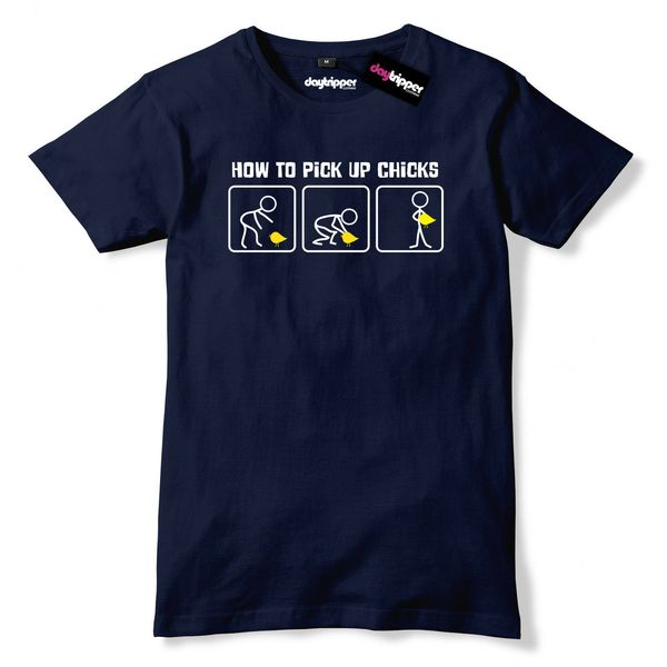 

how to pick up chicks mens premium t-shirt funny slogan