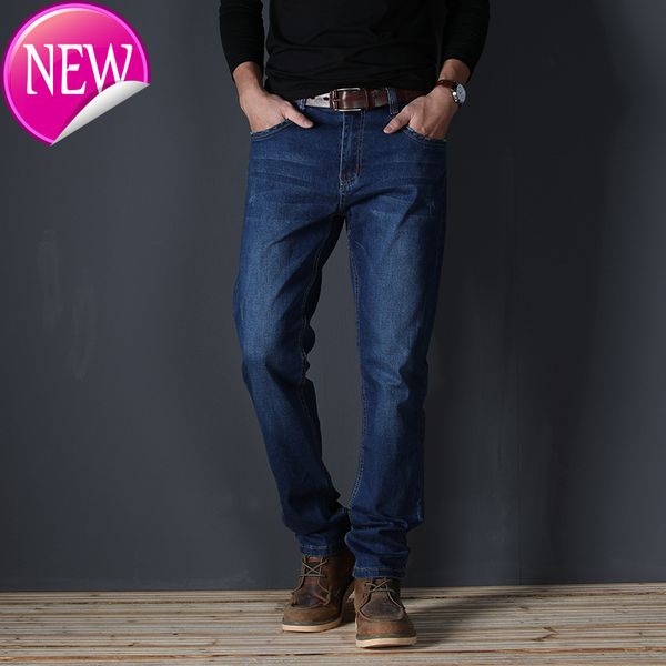 

stretch plus big size 29 - 44 46 48 90% cotton straight denim jeans men 2020 spring, Blue