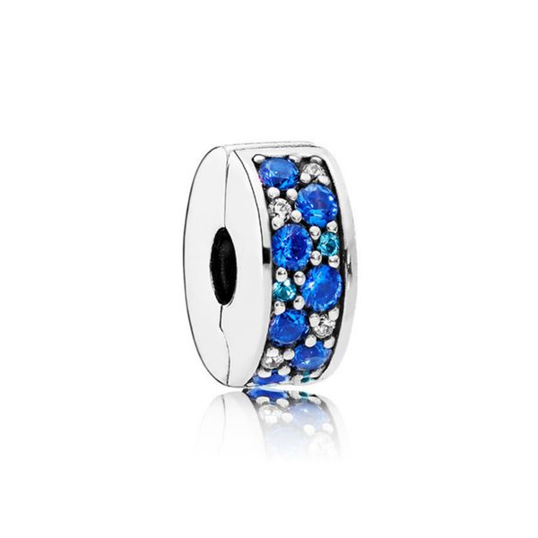 NOVO 100% de Prata 925 Sterling 1: 1 Genuine Gem 791817NSBMX mosaico azul SHINING ELEGANCE Fit DIY Bracelet Original Mulheres presente de casamento