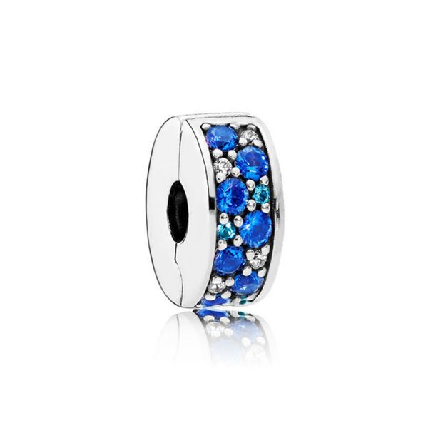 

new 100% 925 sterling silver 1:1 genuine gem 791817nsbmx blue mosaic shining elegance fit diy bracelet original women wedding gift, Black
