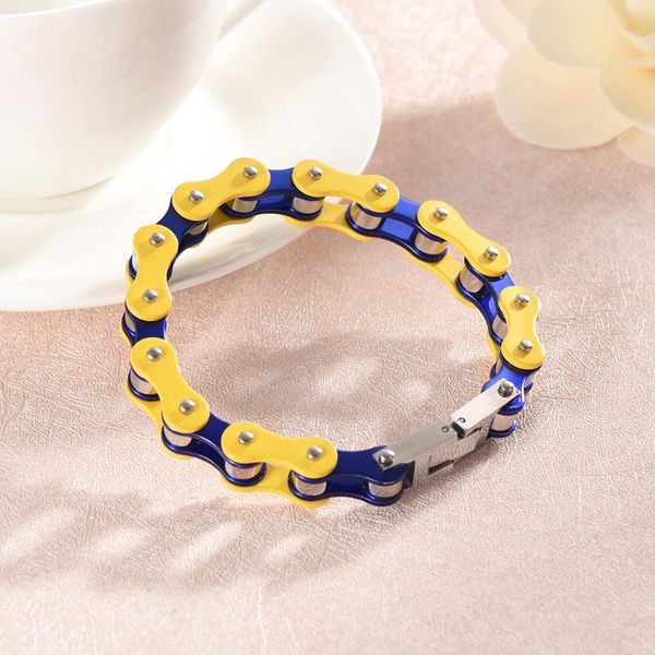 

new fashion design bicycle chain bangle stainless steel pulseira charm bracelet, Black