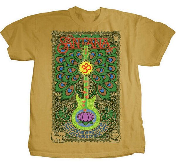 

santana lotus guitar t-shirt s-m-l-xl brand new official hi fidelity merchandise cotton birthday gift tee shirt
