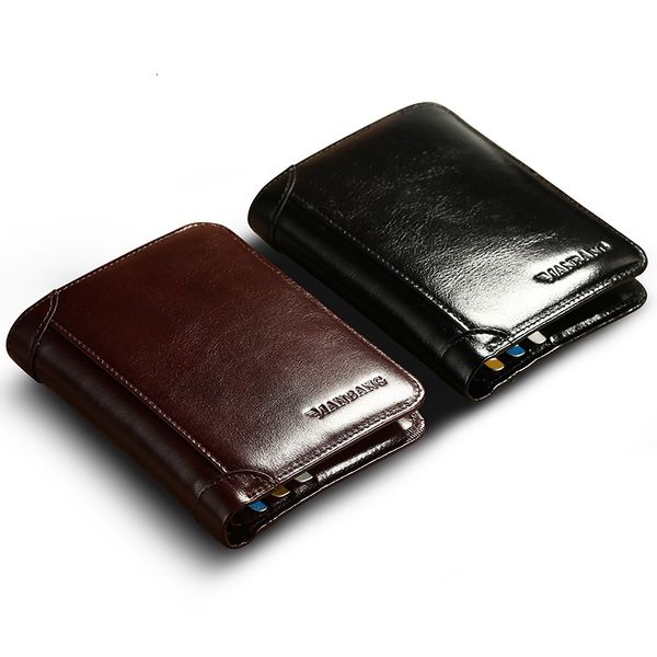 

classic style wallet genuine leather men wallets short male purse card holder wallet men fashion high quality, Red;black