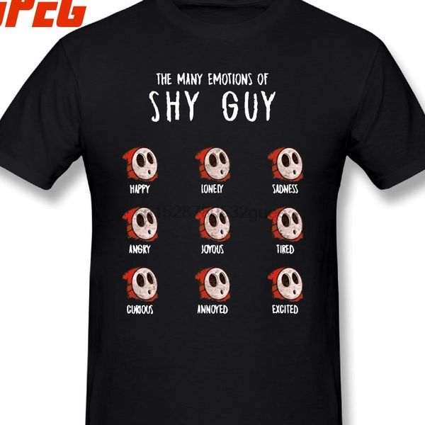 

super mario the many emotions of shy guy t shirts male pure cotton tee shirt printing short sleeve print t shirts
