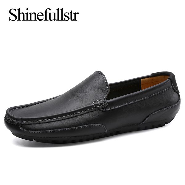 

2020 leather shoes men loafers slip on calzado hombre mocasines black blue luxury casual buty meskie breathable zapatos 37-47
