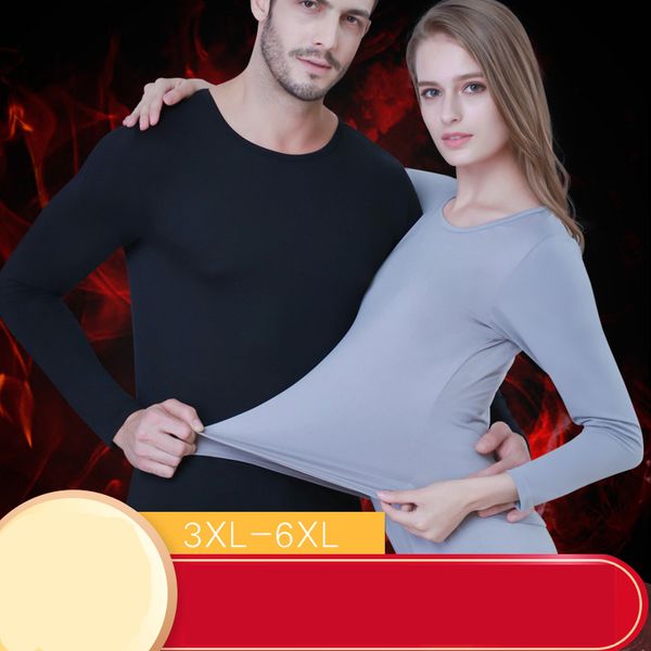 

men's thermal underwear men women fattest and enlarged plus size warm long johns sets leggings cotton thickened undershirts, Black;white