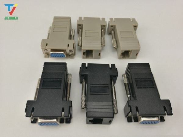

vga extender adapter female to lan cat5 cat5e/6 rj45 ethernet female adapter connects vga to rj45 black 500pcs/lot
