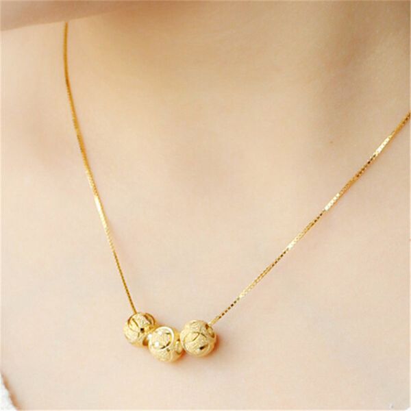

olevo2020 new product fashion gold-plated transfer bead clavicle chain korean color retention short necklace korean version thic, Silver