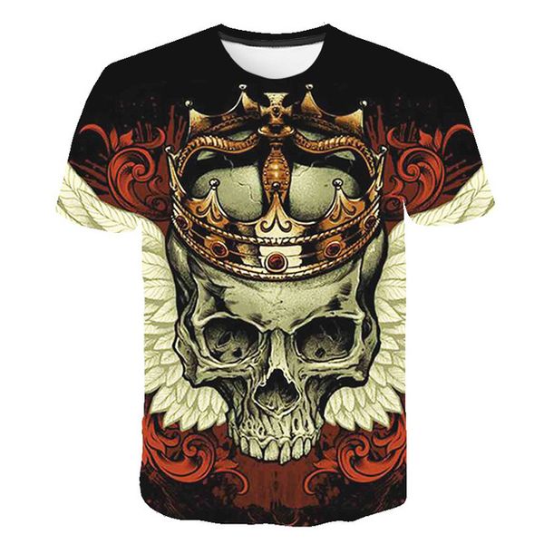 

horror skull retro rock selling 3d print shirts funny plus size anime men clothing