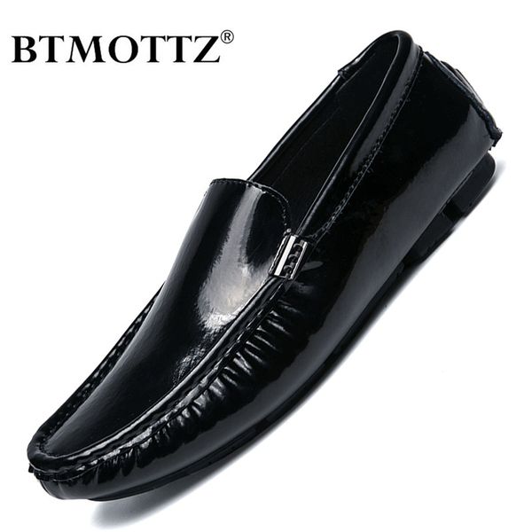 

genuine leather men casual shoes 2020 mens loafers moccasins breathable slip on lazy driving shoes plus size 38-47, Black