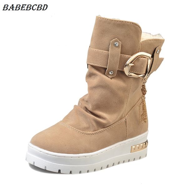 

snow boots women's 2020 new winter cotton shoes with plush and thickened soles student warm medium short boots, Black