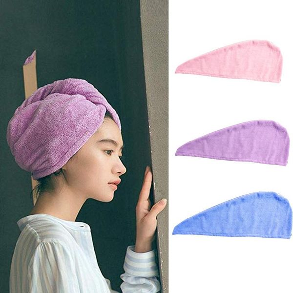 

shower caps magic hair quick drying towel solid hat twist bath cap head wrap microfibre dry turban for pool