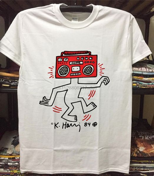 

rare keith haring vintage pop shop dead stock radio head new t shirt