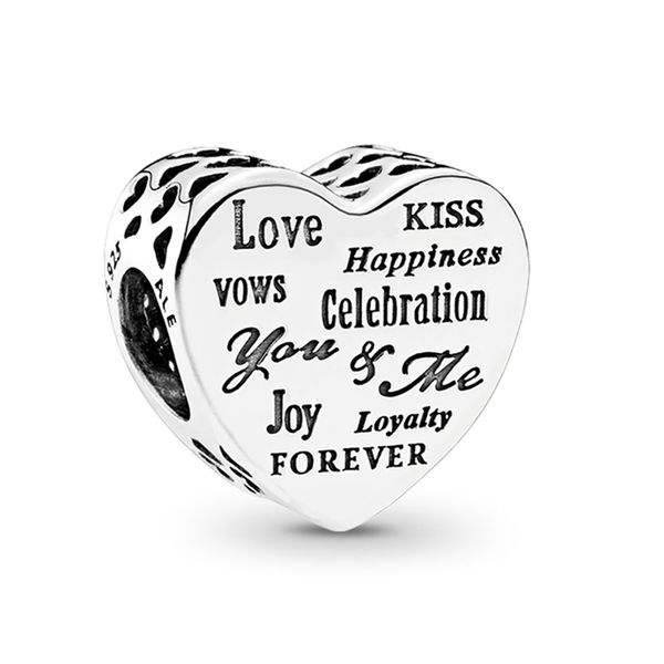 

2020 new authentic ale 925 sterling silver celebration heart charms beads fit pandora style bracelets for diy fashion jewelry design making, Black