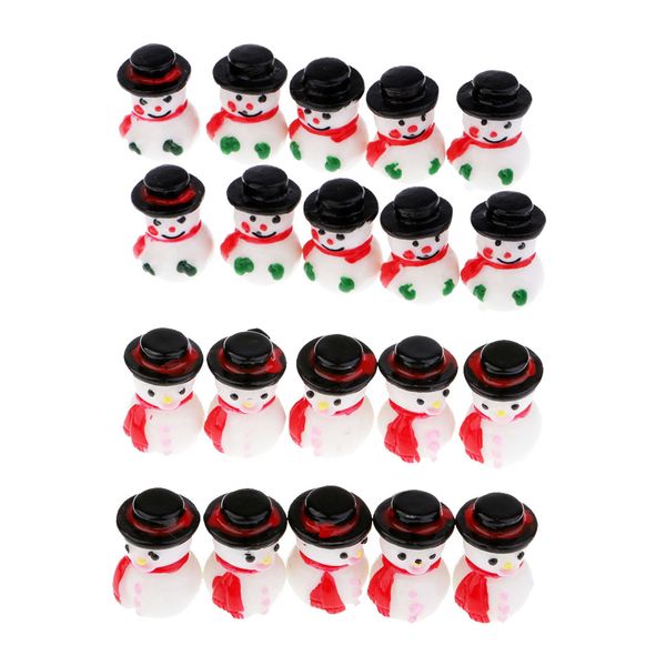 

20x winter mini snowman decoration christmas resin white snowman decoration