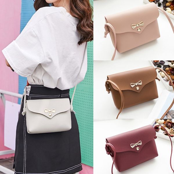 

selling women lady girl shoulder crossbody bag pu leather bowknot fashion for mobile phone money -b5