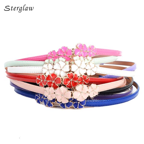 

belts sweet cute flowers women's brand skirt belt dresses for girls riem lic 2021 female casual leather y003, Black;brown