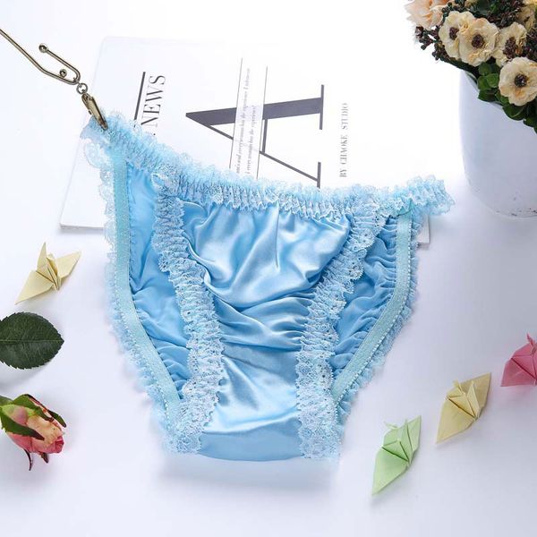 2021 Womens Panties Large Sizes Low Waist Ruffle Silk Sexy Underwear