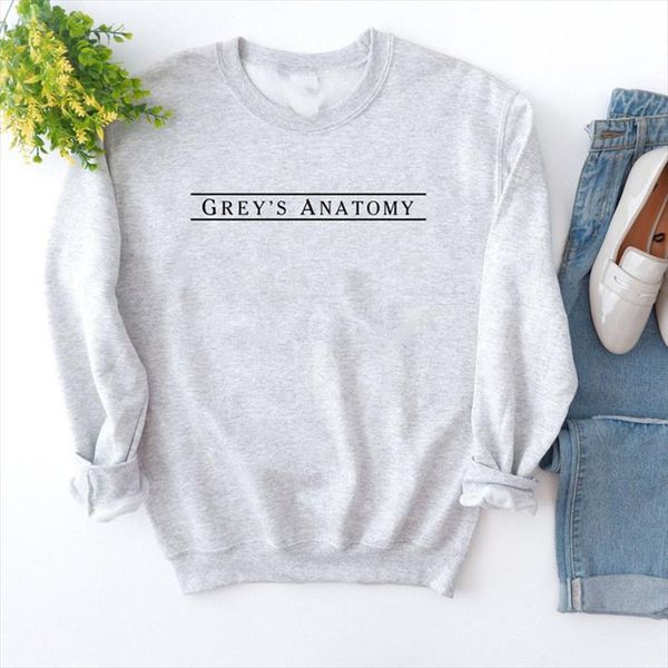 

greys anatomy crewneck sweatshirt women grey sloan memorial hospital hoodies harajuku hoody female moletons feminino drop shipping, Black