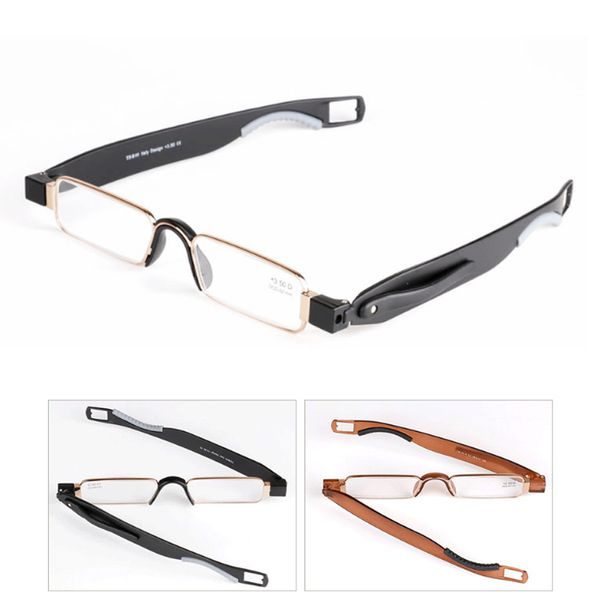 

sunglasses fashion men women mini spectacle eyeglass 360 rotation folding easy to carry reading glasses reader pc 1.0 - 4.0, White;black