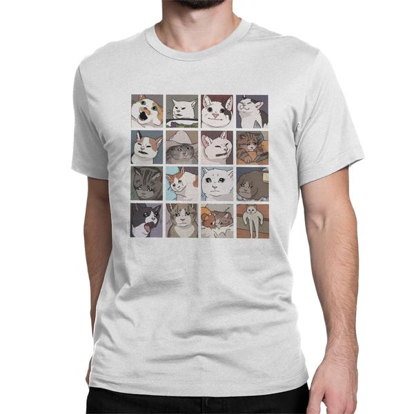 

meme cats men t shirt unique cartoon tees short sleeve round collar t-shirts cotton original cut