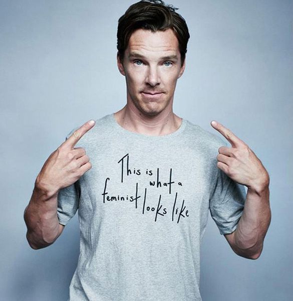 

brand benedict cumberbatch men t shirt this is what a feminist looks like letters print 2019 summer new 100% cotton men tees
