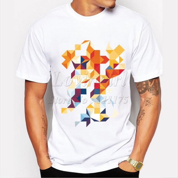

new arrivals 2019 men's fashion geomotric design t-shirt harajuku funny tee shirts hipster o-neck cool