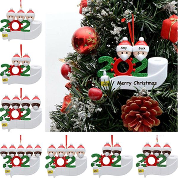 

2020 карантин семья пвх рождественских украшения xmas party украшение xmas остаться дома социального дистанцирования игрушки с маской для ли