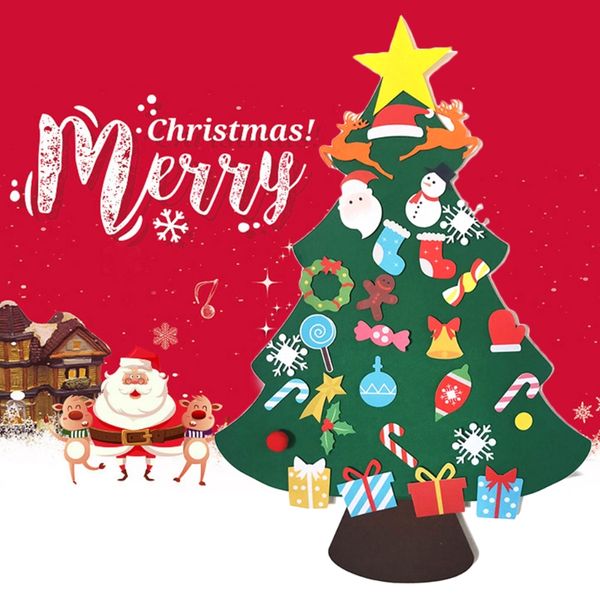 

diy felt christmas tree decoration wall hanging ornaments kids new year gifts handmade holiday party decor