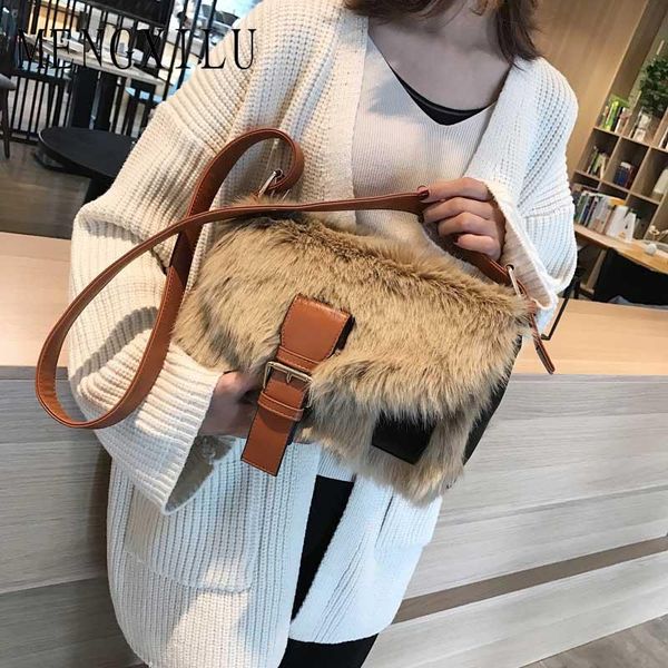 

2020 new fashion winter crossbodybag women bag luxury women handbags purse designer brand ladies faux fur shoulder messenger bags