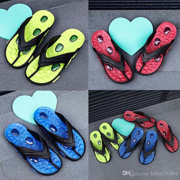 

designer sandals men slippers summer beach slipper outdoor leisure beach slippers trend lightweight air cushion massage flip flops, Black