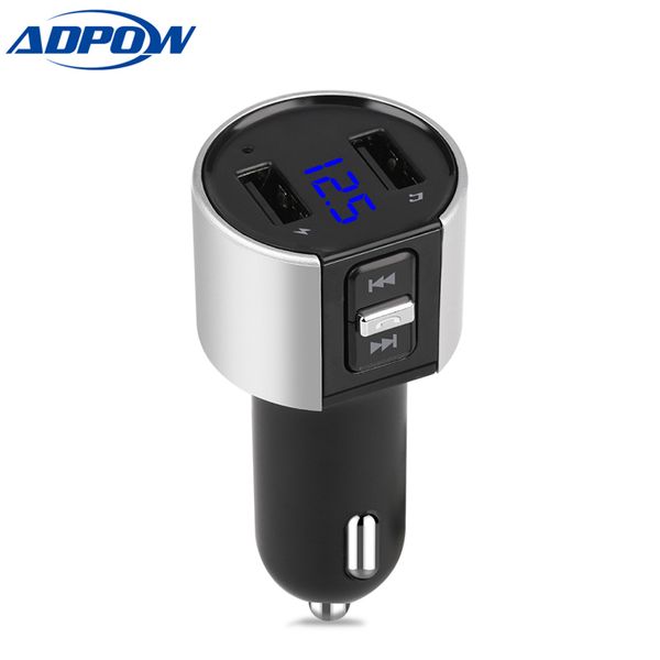 

bluetooth handskit car fm transmitter modulator dual usb charging voltage detection u disk music car mp3 player