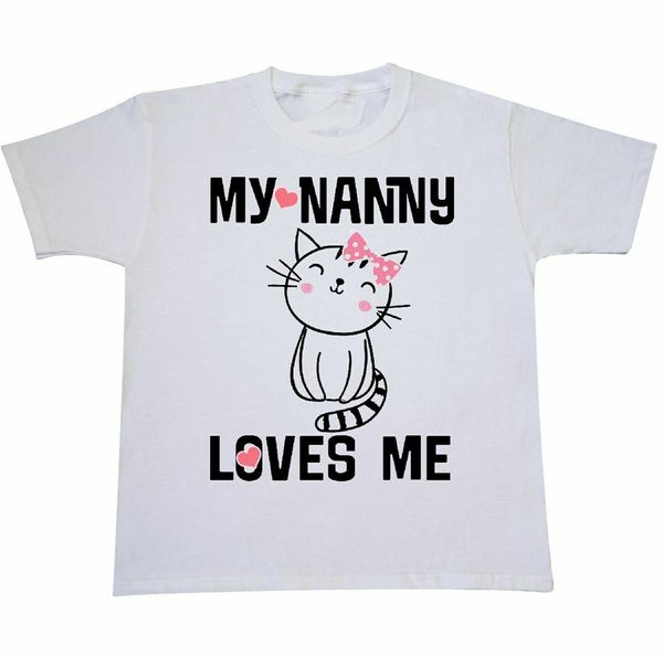 

inktastic my nanny loves me девушка подарки молодежь t-shirt cute одежды бабка ретро o шеи tee shirt