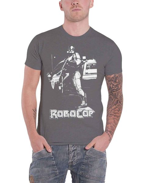 

robocop t shirt movie logo poster omni cyborg retro mens