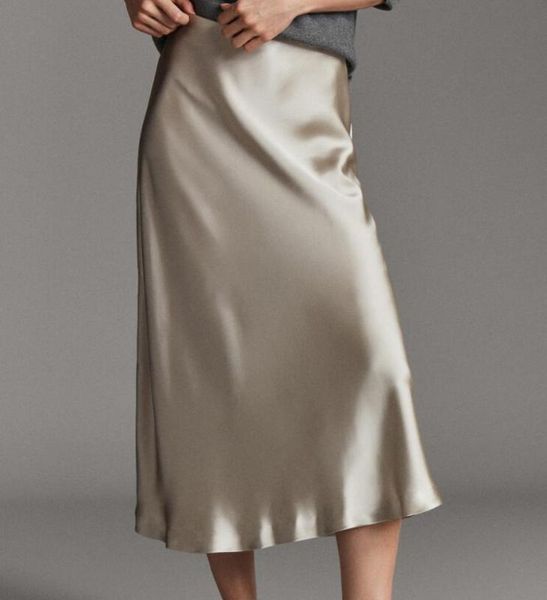 

skirts women skirt 2021 spring and summer satin elegant women's, Black