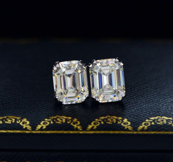 

wong rain classic 925 sterling silver created moissanite gemstone diamonds earrings ear studs wedding fine jewelry wholesale99, Golden;silver