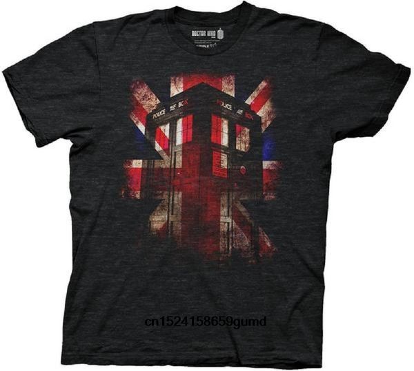 

funny men t shirt women novelty tshirt doctor who tardis union jack glow t-shirt