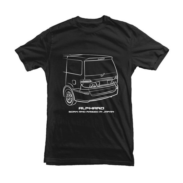 

men's t-shirt 2019 japanese classic car alphard born and raised in japan car back outline t-shirt for fan 100% cotton bra