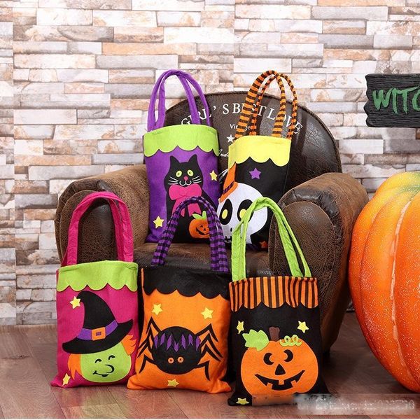 

fashion halloween shopping bag cartoon pumpkin party handbag skull print storage bag kids halloween candy bag a323