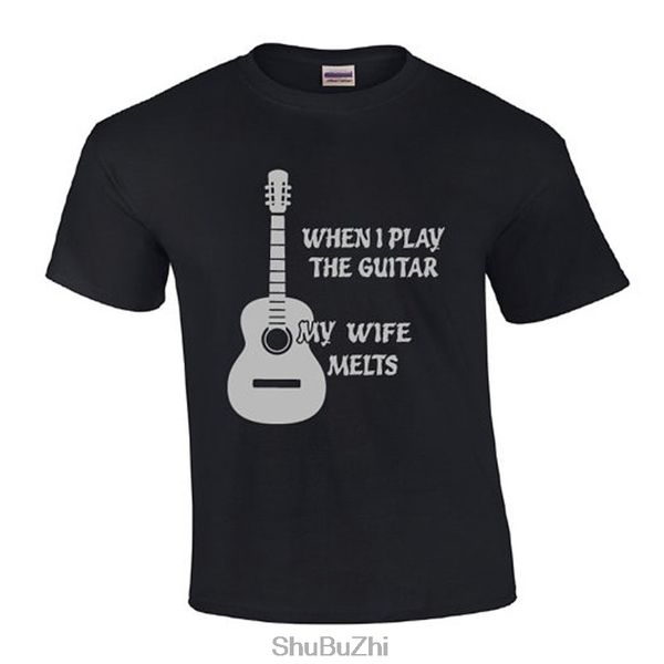 

new arrived summer men t shirt when i the guitar my wife melts | acoustic guitar t-shirt cotton 100% casual tshirt