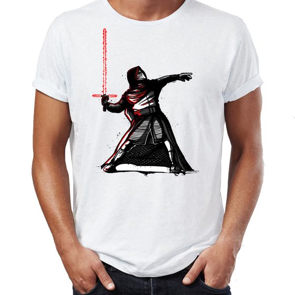 

men's t shirt banksy vader lightsaber thrower artsy awesome artwork printed tee