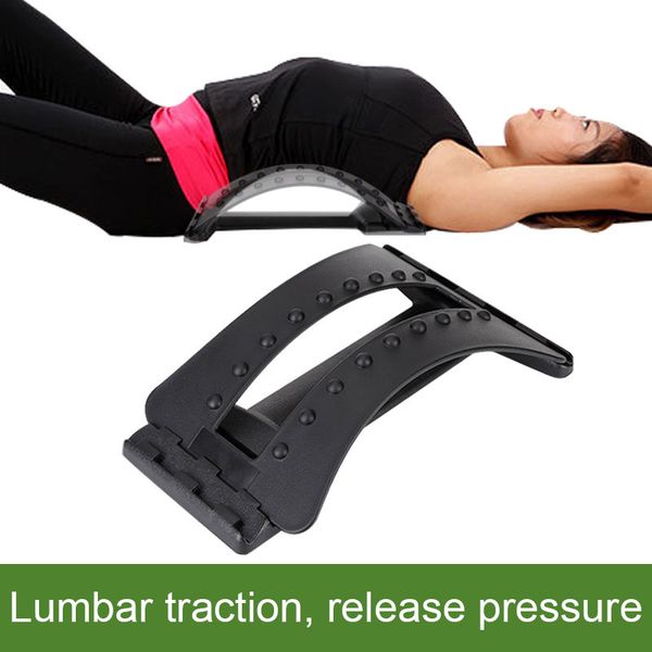 

back stretcher lumbar support device back spinal pain relief 3 adjustable settings for stretcher device black ya88, Black;gray
