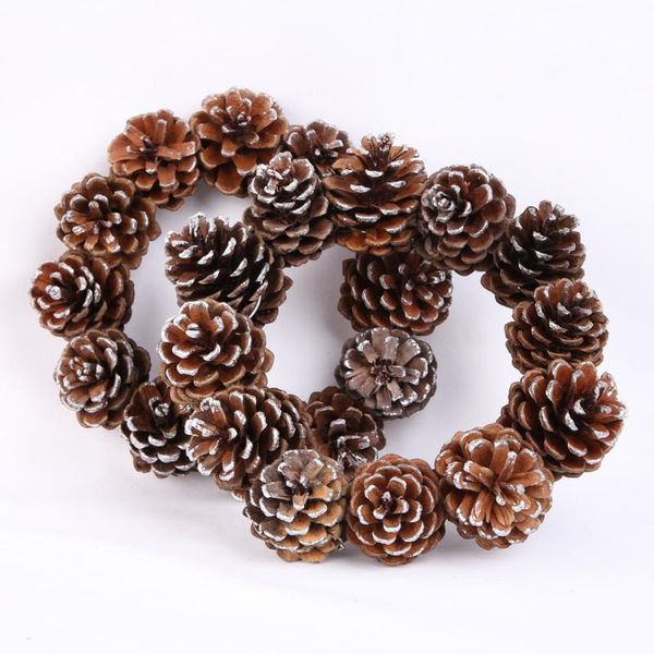 

17cm hawaii party natural wreath flower garland rattan wreath exquisite pine cones metal hawaii decoration