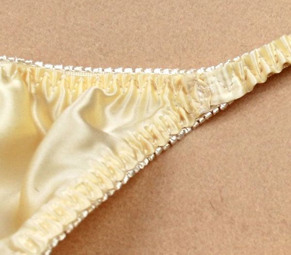 

2pcs/lot, women's silk panties g-string 100% mulberry silk thong t panties99, Black;pink