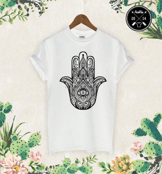 

hamsa hand t shirt boho kitsch khamsa eye indi hindu festival krishna humes top
