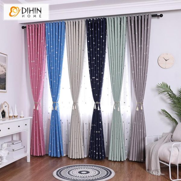 

curtain & drapes dihin home shiny stars and moons blackout curtains for kids living room custom made window