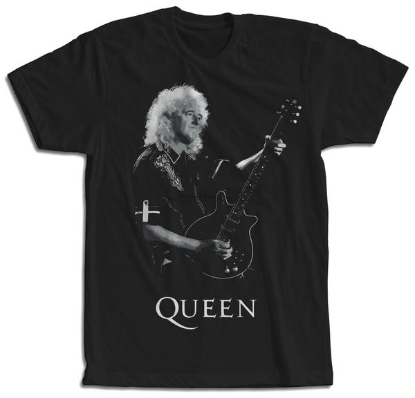 

men short sleeve t-shirt brian may group queen playing the guitar