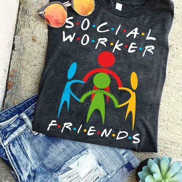 

социальный работник друзья мужчины t-shirt хлопок s-6xl 033544