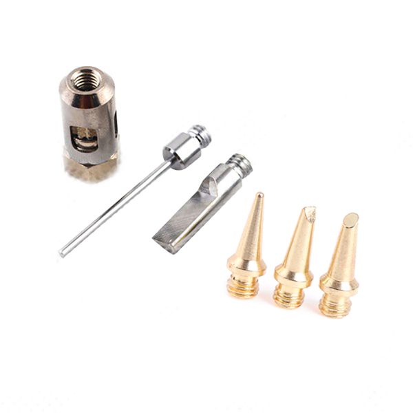 

eleg-6 pcs flame butane gas soldering tips+nozzle butane gas solder tip for mt-100 ht-1937 soldering iron kit welding